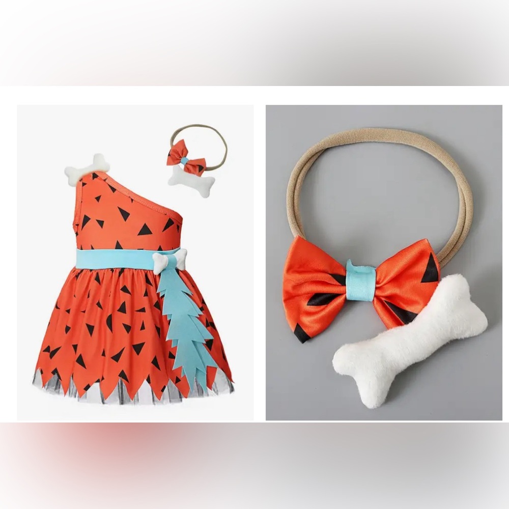 Toddler Pebbles Flinstone costume 6-9 months
